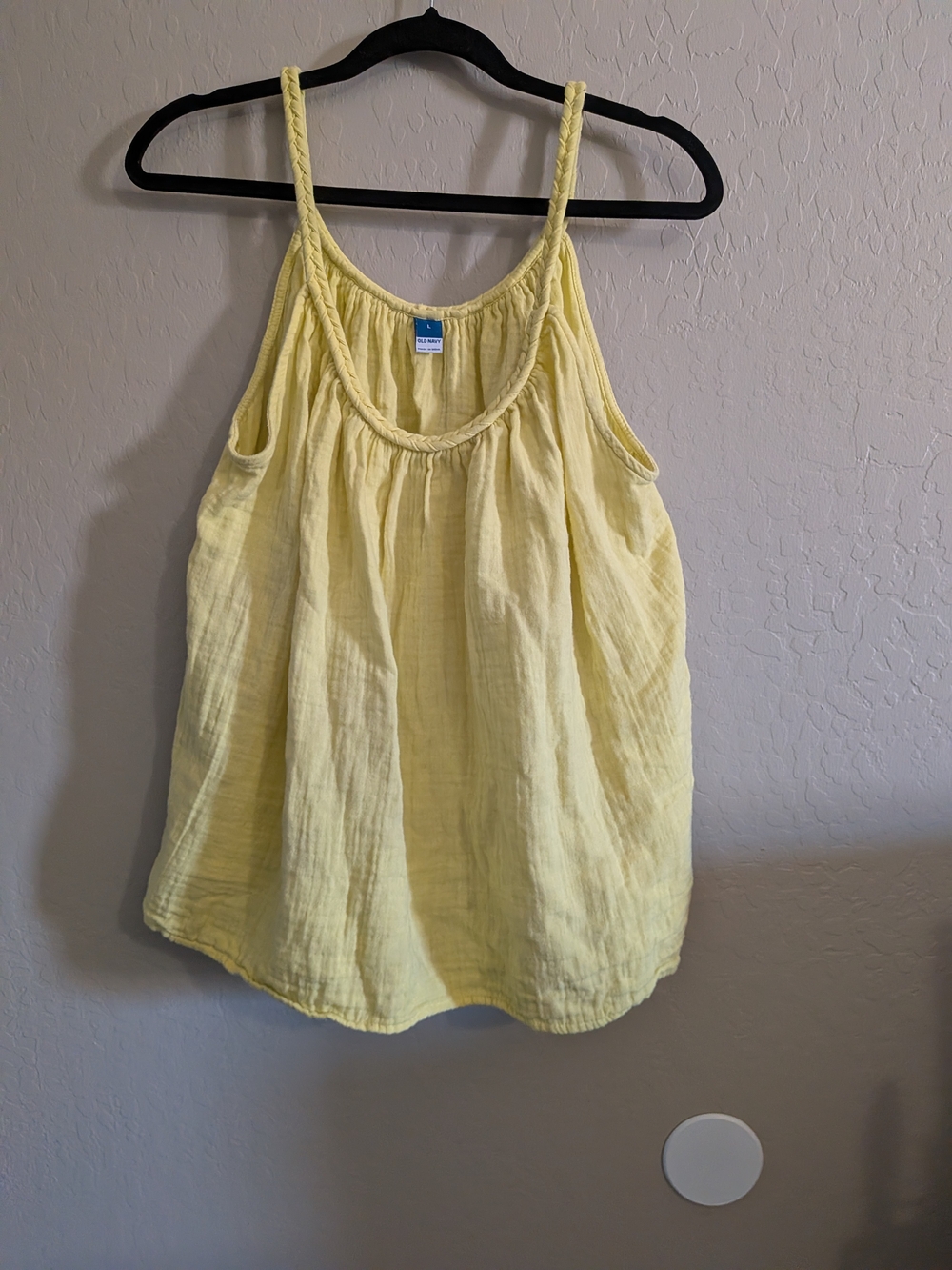 Old Navy Light Yellow Braided-Strap Tank Top